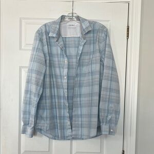Calvin Klein Light Blue Plaid Casual Shirt